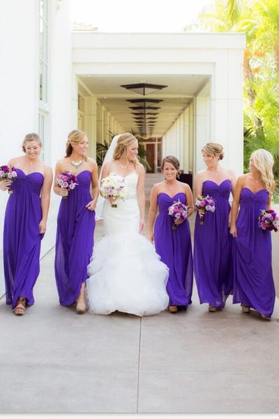 royal purple bridesmaid dresses